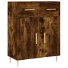Image de Vidaxl Buffet Haut ChÃªne FumÃ© 69,5x34x180 Cm Bois D'ingÃ©nierie