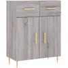 Image de vidaXL Buffet haut Sonoma gris 69,5x34x180 cm Bois d'ingÃ©nierie