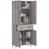 Image de vidaXL Buffet haut Sonoma gris 69,5x34x180 cm Bois d'ingÃ©nierie