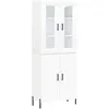 Image de vidaXL Buffet haut Blanc 69,5x34x180 cm Bois d'ingÃ©nierie