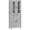 Image de vidaXL Buffet haut Sonoma gris 69,5x34x180 cm Bois d'ingÃ©nierie