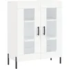 Image de vidaXL Buffet haut Blanc 69,5x34x180 cm Bois d'ingÃ©nierie