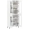 Image de vidaXL Buffet haut Blanc 69,5x34x180 cm Bois d'ingÃ©nierie