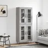 Image de vidaXL Buffet haut Sonoma gris 69,5x34x180 cm Bois d'ingÃ©nierie