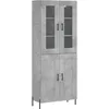 Image de vidaXL Buffet haut Gris bÃ©ton 69,5x34x180 cm Bois d'ingÃ©nierie
