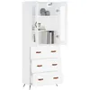 Image de vidaXL Buffet haut Blanc 69,5x34x180 cm Bois d'ingÃ©nierie
