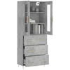 Image de vidaXL Buffet haut Gris bÃ©ton 69,5x34x180 cm Bois d'ingÃ©nierie