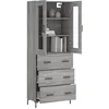 Image de vidaXL Buffet haut Sonoma gris 69,5x34x180 cm Bois d'ingÃ©nierie