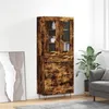 Image de Vidaxl Buffet Haut ChÃªne FumÃ© 69,5x34x180 Cm Bois D'ingÃ©nierie