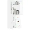 Image de vidaXL Buffet haut Blanc 69,5x34x180 cm Bois d'ingÃ©nierie
