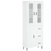 Image de vidaXL Buffet haut Blanc 69,5x34x180 cm Bois d'ingÃ©nierie