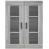 Image de vidaXL Buffet haut Sonoma gris 69,5x34x180 cm Bois d'ingÃ©nierie