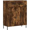 Image de Vidaxl Buffet Haut ChÃªne FumÃ© 69,5x34x180 Cm Bois D'ingÃ©nierie