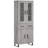 Image de vidaXL Buffet haut Sonoma gris 69,5x34x180 cm Bois d'ingÃ©nierie