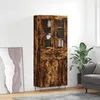 Image de Vidaxl Buffet Haut ChÃªne FumÃ© 69,5x34x180 Cm Bois D'ingÃ©nierie