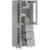Image de vidaXL Buffet haut Gris bÃ©ton 69,5x34x180 cm Bois d'ingÃ©nierie