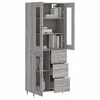 Image de vidaXL Buffet haut Sonoma gris 69,5x34x180 cm Bois d'ingÃ©nierie
