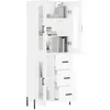 Image de vidaXL Buffet haut Blanc 69,5x34x180 cm Bois d'ingÃ©nierie