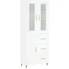 Image de vidaXL Buffet haut Blanc 69,5x34x180 cm Bois d'ingÃ©nierie