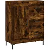 Image de Vidaxl Buffet Haut ChÃªne FumÃ© 69,5x34x180 Cm Bois D'ingÃ©nierie