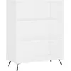 Image de vidaXL Buffet haut Blanc 69,5x34x180 cm Bois d'ingÃ©nierie