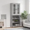 Image de vidaXL Buffet haut Sonoma gris 69,5x34x180 cm Bois d'ingÃ©nierie