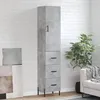 Image de vidaXL Buffet haut Gris bÃ©ton 34,5x34x180 cm Bois d'ingÃ©nierie
