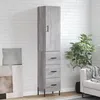 Image de vidaXL Buffet haut Sonoma gris 34,5x34x180 cm Bois d'ingÃ©nierie