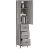 Image de vidaXL Buffet haut Sonoma gris 34,5x34x180 cm Bois d'ingÃ©nierie