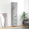 Image de vidaXL Buffet haut Gris bÃ©ton 34,5x34x180 cm Bois d'ingÃ©nierie