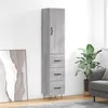 Image de vidaXL Buffet haut Sonoma gris 34,5x34x180 cm Bois d'ingÃ©nierie
