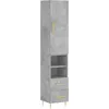 Image de vidaXL Buffet haut Gris bÃ©ton 34,5x34x180 cm Bois d'ingÃ©nierie