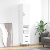 Image de vidaXL Buffet haut Blanc 34,5x34x180 cm Bois d'ingÃ©nierie