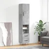 Image de vidaXL Buffet haut Gris bÃ©ton 34,5x34x180 cm Bois d'ingÃ©nierie