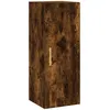Image de Vidaxl Buffet Haut ChÃªne FumÃ© 34,5x34x180 Cm Bois D'ingÃ©nierie