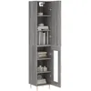 Image de vidaXL Buffet haut Sonoma gris 34,5x34x180 cm Bois d'ingÃ©nierie