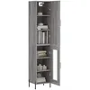 Image de vidaXL Buffet haut Sonoma gris 34,5x34x180 cm Bois d'ingÃ©nierie