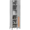 Image de vidaXL Buffet haut Gris bÃ©ton 34,5x34x180 cm Bois d'ingÃ©nierie