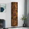 Image de Vidaxl Buffet Haut ChÃªne FumÃ© 34,5x34x180 Cm Bois D'ingÃ©nierie