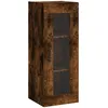 Image de Vidaxl Buffet Haut ChÃªne FumÃ© 34,5x34x180 Cm Bois D'ingÃ©nierie
