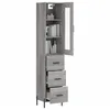Image de vidaXL Buffet haut Sonoma gris 34,5x34x180 cm Bois d'ingÃ©nierie