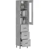 Image de vidaXL Buffet haut Gris bÃ©ton 34,5x34x180 cm Bois d'ingÃ©nierie
