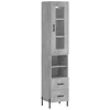 Image de vidaXL Buffet haut Gris bÃ©ton 34,5x34x180 cm Bois d'ingÃ©nierie