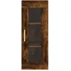Image de Vidaxl Buffet Haut ChÃªne FumÃ© 34,5x34x180 Cm Bois D'ingÃ©nierie