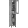 Image de vidaXL Buffet haut Gris bÃ©ton 34,5x34x180 cm Bois d'ingÃ©nierie