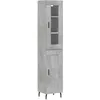 Image de vidaXL Buffet haut Gris bÃ©ton 34,5x34x180 cm Bois d'ingÃ©nierie