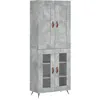 Image de vidaXL Buffet haut Gris bÃ©ton 69,5x34x180 cm Bois d'ingÃ©nierie