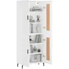 Image de Vidaxl Buffet Haut Blanc 69,5x34x180 Cm Bois D'ingÃ©nierie