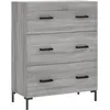 Image de vidaXL Buffet haut Sonoma gris 69,5x34x180 cm Bois d'ingÃ©nierie