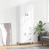 Image de vidaXL Buffet haut Blanc 69,5x34x180 cm Bois d'ingÃ©nierie